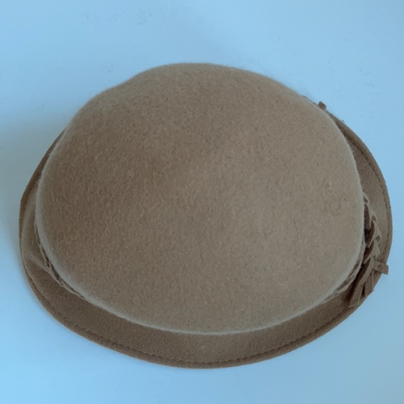 100% wool winter camel bucket hat w braided trim - Picture 5 of 12